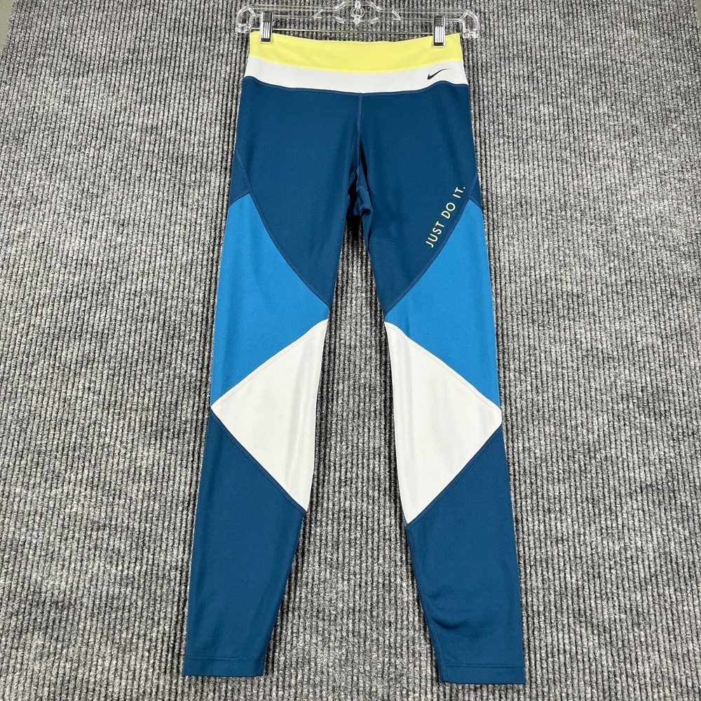 Nike Leggings Womens Small Blue Dri Fit Workout Active Training Gym Run Lift